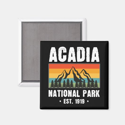Acadia Nationalpark, Maine Retro Vintag Magnet (Vorderseite/Rückseite)