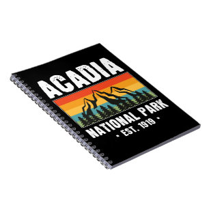 Acadia Nationalpark, Maine Retro Vintag Notizblock