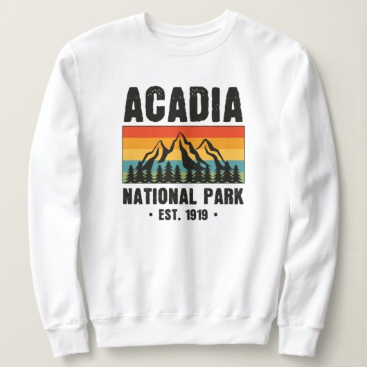 Acadia Nationalpark, Maine Retro Vintag Sweatshirt (Design vorne)