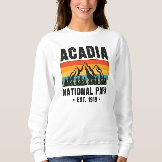 Acadia Nationalpark, Maine Retro Vintag Sweatshirt (Vorderseite)
