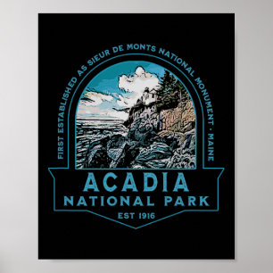 Acadia Nationalpark Maine USA Urlaub Reise Souveni Poster