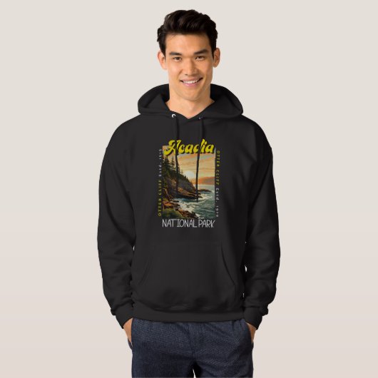 Acadia Nationalpark Otter Cliff erschüttert Hoodie (Vorne ganz)