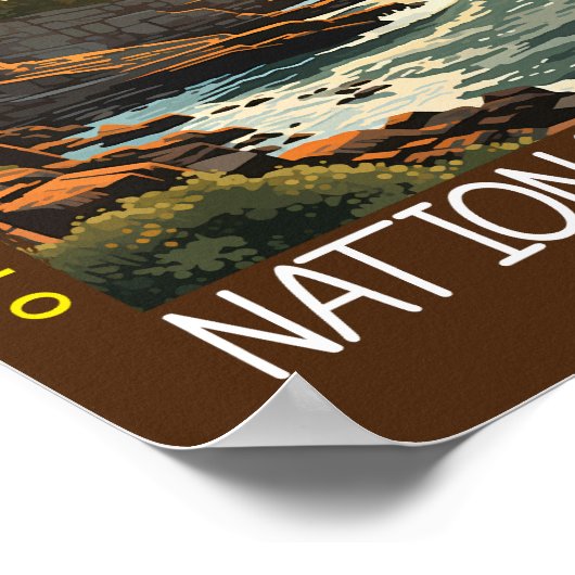 Acadia Nationalpark Otter Cliff erschüttert Poster (Ecke)