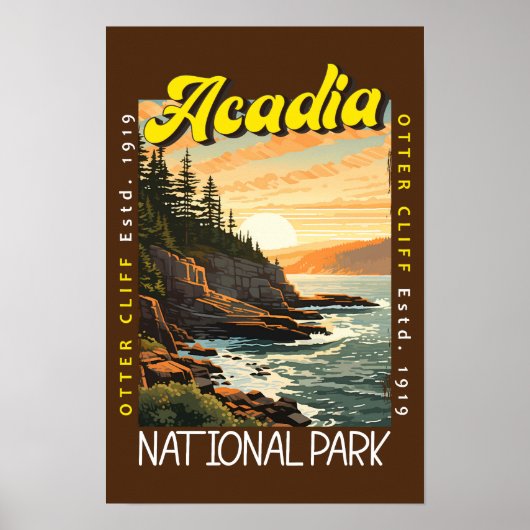 Acadia Nationalpark Otter Cliff erschüttert Poster (Vorne)