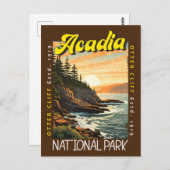 Acadia Nationalpark Otter Cliff erschüttert Postkarte (Vorne/Hinten)