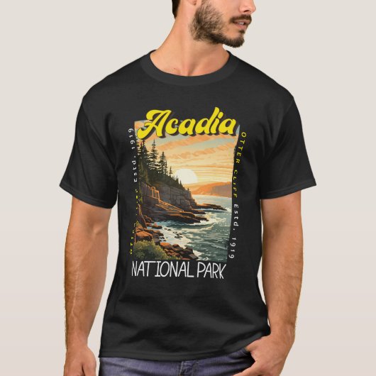 Acadia Nationalpark Otter Cliff erschüttert T-Shirt (Vorderseite)