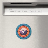Acadia Nationalpark Puffin Retro Kompass Emblem Magnet (In Situ (Geschirrspüler))