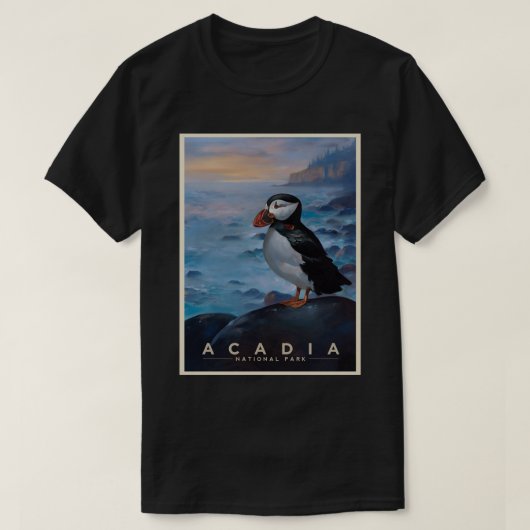 Acadia Nationalpark Puffin T-Shirt (Design vorne)