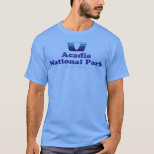 Acadia Nationalpark Retro Abzeichen Arrowhead Blue T-Shirt