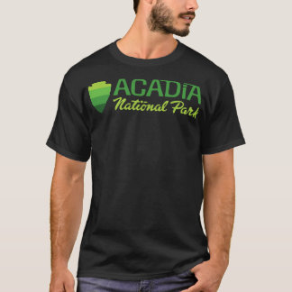 Acadia Nationalpark Retro Arrowhead Wordmark Gree T-Shirt