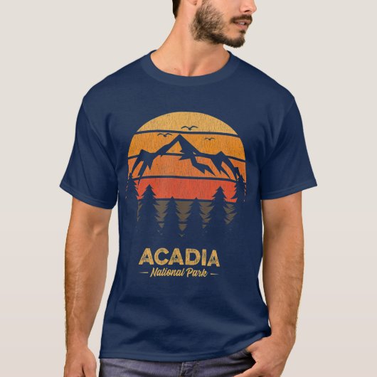 Acadia Nationalpark Retro Vintag Souvenir T-Shirt (Vorderseite)