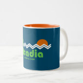 Acadia Nationalpark Retro Zweifarbige Tasse (VorderseiteRechts)
