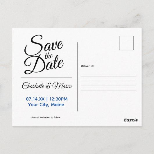 Acadia Nationalpark Save the Date Postkarte (Rückseite)