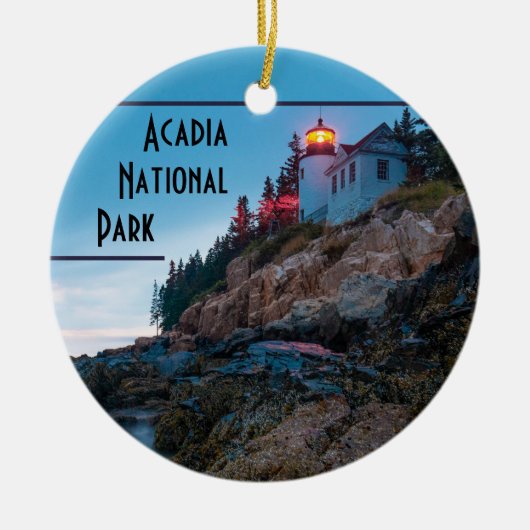 Acadia Nationalpark Souvenir Weihnachten Keramik Ornament (Vorne)