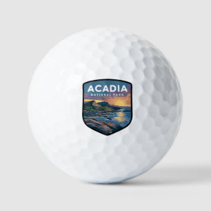 Acadia Nationalpark Sunset Abzeichen Golfball