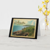 Acadia Nationalpark Vintage Karte (Gelbe Blume)