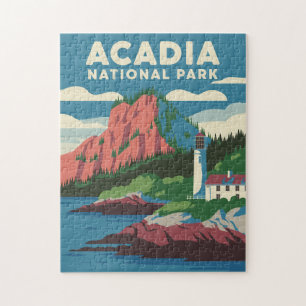 Acadia-Nationalpark Vintage Leuchtturm Puzzle