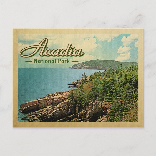 Acadia Nationalpark Vintage Postkarte (Vorderseite)
