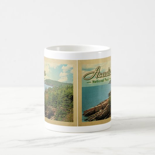 Acadia-Nationalpark-Vintage Reise Kaffeetasse (Mittel)