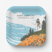 Acadia Nationalpark Wedding Retro Pappteller (Vorderseite)