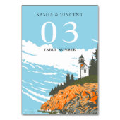 Acadia Nationalpark Wedding Retro Tischnummer (Rückseite)