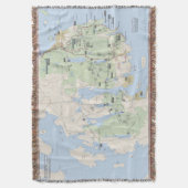 Acadia-Nationalparkkarten-Wurfsdecke Decke (Vorderseite Vertikal)