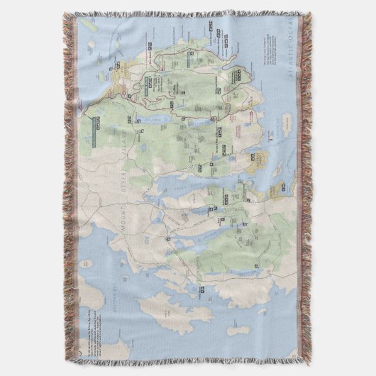 Acadia-Nationalparkkarten-Wurfsdecke Decke (Vorderseite Vertikal)