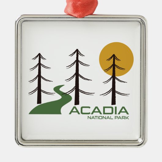 Acadia Nationalparkroute Ornament Aus Metall (Vorne)