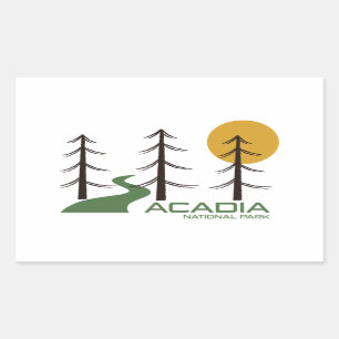 Acadia Nationalparkroute Rechteckiger Aufkleber