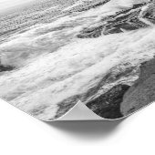 Acadia Rocky Coastline in Maine Black und White Poster (Ecke)