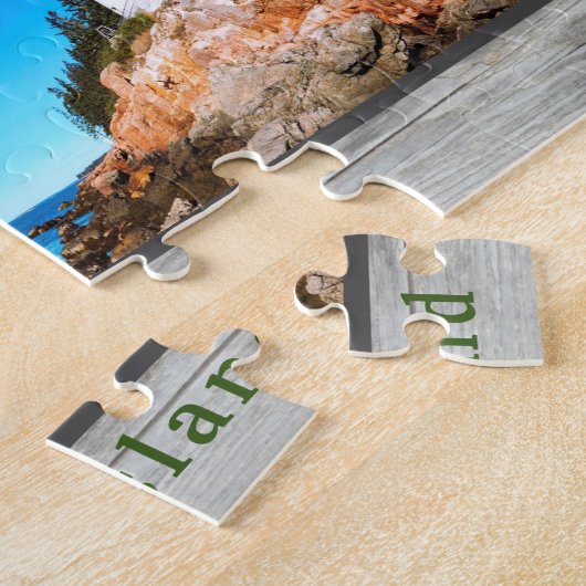 Acadia Rustic Holz Beste Aussicht Nationalpark Puzzle (Seite)