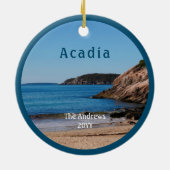 Acadia Sand Beach Nationalpark Maine Keramik Ornament (Hinten)