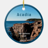 Acadia Thunder Hole Nationalpark Maine Keramik Ornament (Hinten)