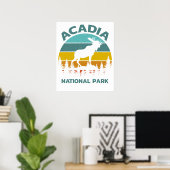 Acadia Vintage Elch Nationalpark Poster (Heimbüro)