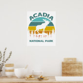 Acadia Vintage Elch Nationalpark Poster (Küche)