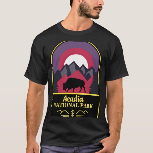 Acadia -Vintage � Geist der Abenteuer T-Shirt (Vorderseite)