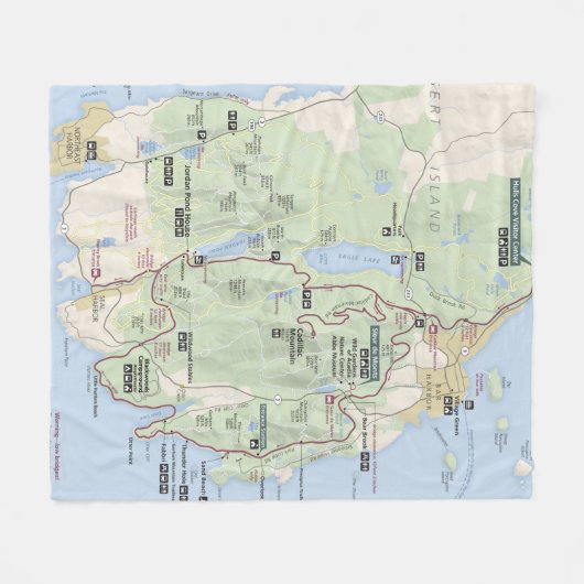 Acadiakarten-Fleecedecke Fleecedecke (Vorderseite (Horizontal))