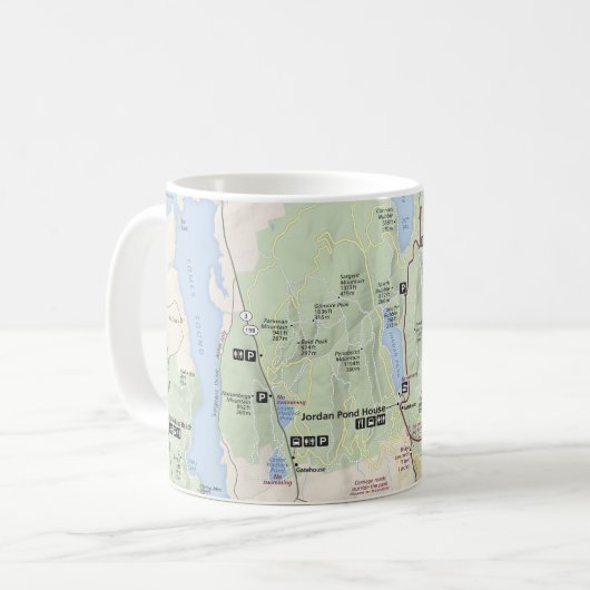Acadiakarten-Tasse Kaffeetasse (Vorderseite Links)