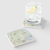 Acadiakarten-Untersetzer Steinuntersetzer (Seitenansicht)