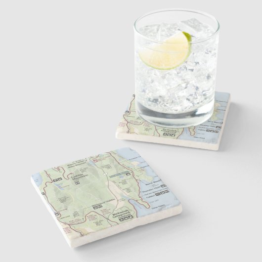 Acadiakarten-Untersetzer Steinuntersetzer (Seitenansicht)