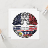Acadian Cajun French France Tree Roots Flag Karte (Vorderseite/Rückseite Beispiel)
