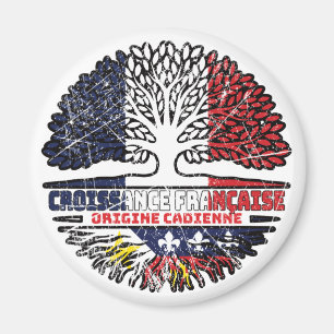 Acadian Cajun French France Tree Roots Flag Magnet