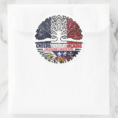 Acadian Cajun French France Tree Roots Flag Runder Aufkleber (Tasche)
