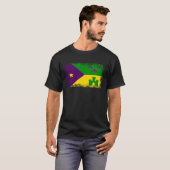 Acadian Flag Cajun Mardi Gras Fat Tuesday Acadiana T-Shirt (Vorne ganz)