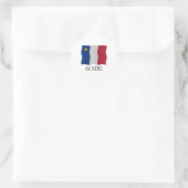 Acadian flag runder aufkleber (Tasche)