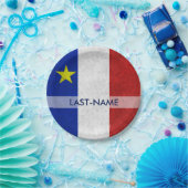 Acadian Flag Surname Distressed Grunge Personalize Pappteller (Party)