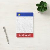 Acadian Flag Surname Distressed Grunge Personalize Post-it Klebezettel (Büro)