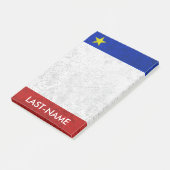 Acadian Flag Surname Distressed Grunge Personalize Post-it Klebezettel (angewinkelt)