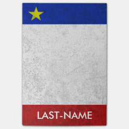 Acadian Flag Surname Distressed Grunge Personalize Post-it Klebezettel