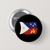 Acadiana-Flagge-Button Button (Vorne & Hinten)